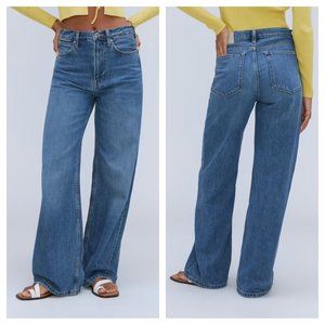 EVERLANE NWT The Baggy Jean Wide Legs Size 28 R Ricky Blue